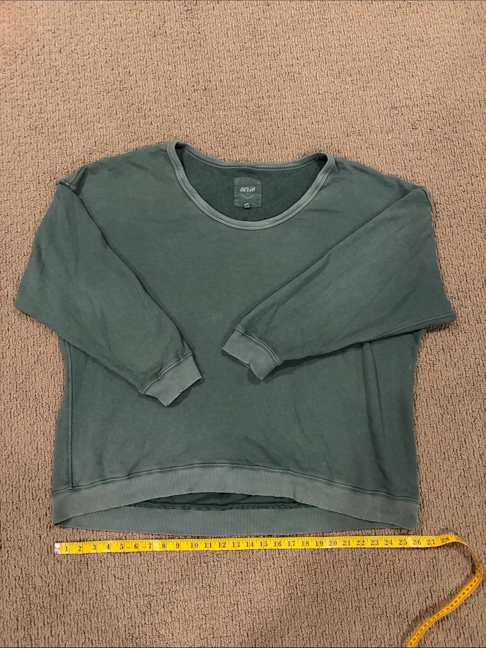aerie Forest Green Crewneck oversized Sweater size Large
